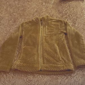 Calvin Klein plush tan jacket gold zipper, SM